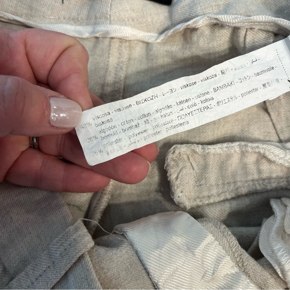 Zara pleated balloon pants bamboo cotton polyester blend size medium - Picture 7 of 7